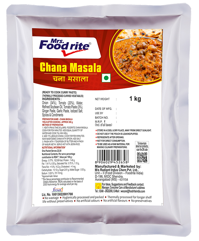 Mrs Foodrite Chana Masala (1 kg)