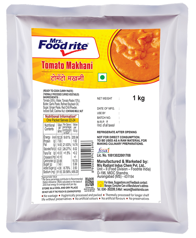Mrs Foodrite Tomato Makhani (1 kg)