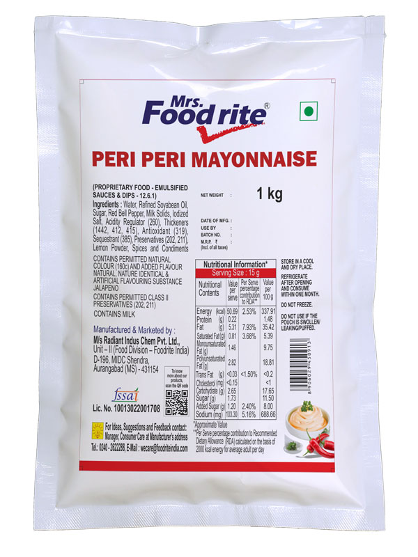 Mrs. Foodrite Peri Peri  Mayonnaise (1 kg)