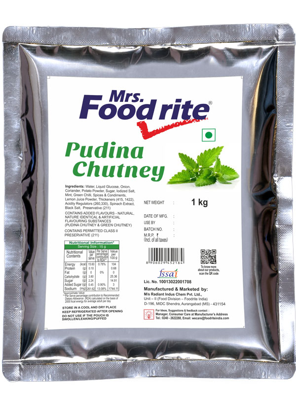 Mrs. Foodrite Pudina Chutney (1 kg)
