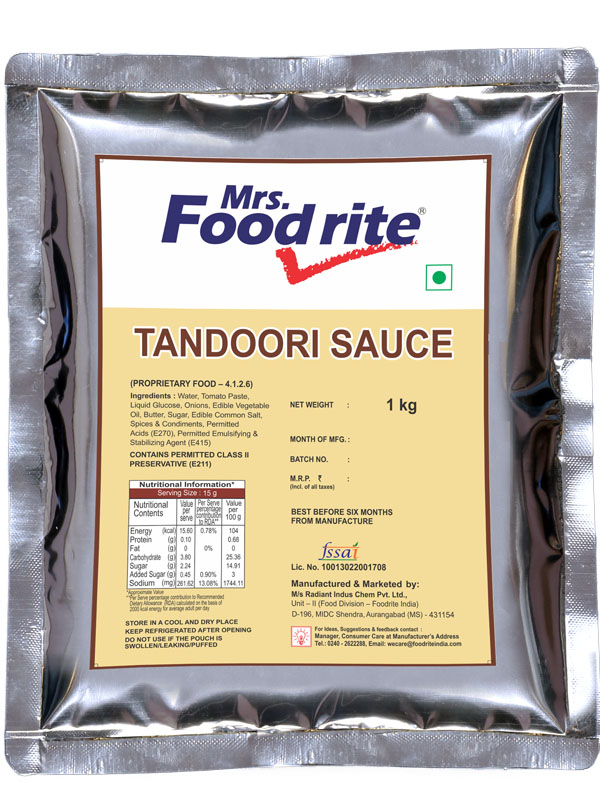 Mrs. Foodrite Tandoori Sauce (1 kg)